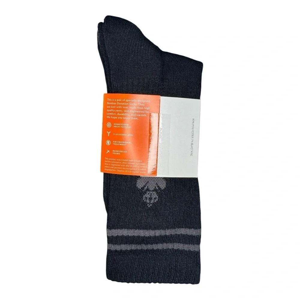 3/$25 Bombas Women's Black Casual Crew Socks